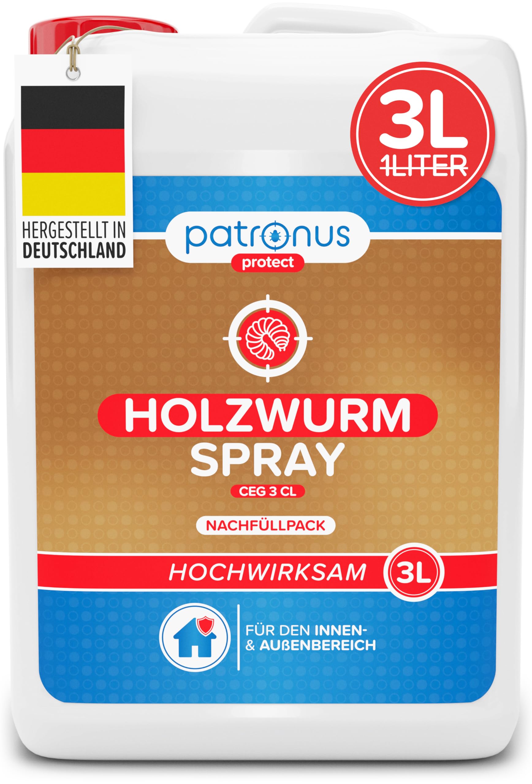 Patronus Holzwurm Spray [3 Liter] mit effektiver Sofortwirkung