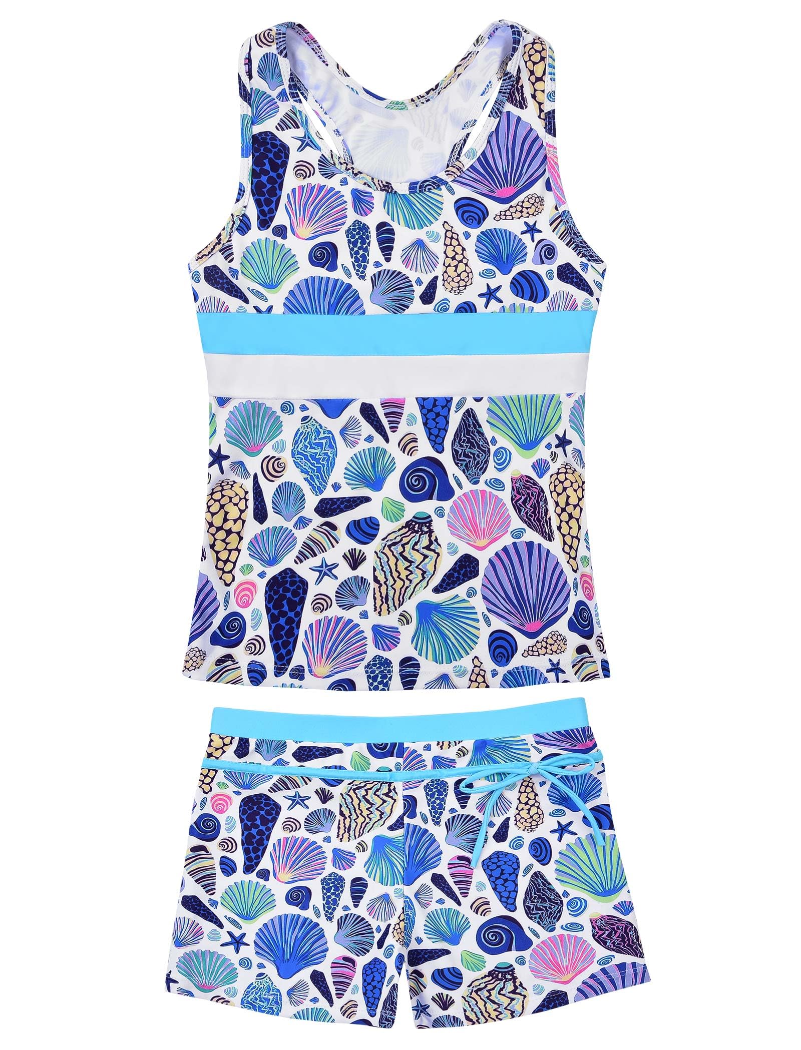 JerrisApparel Little Girls' Summer Two Piece Boyshort Tankini Kids Swimsuit