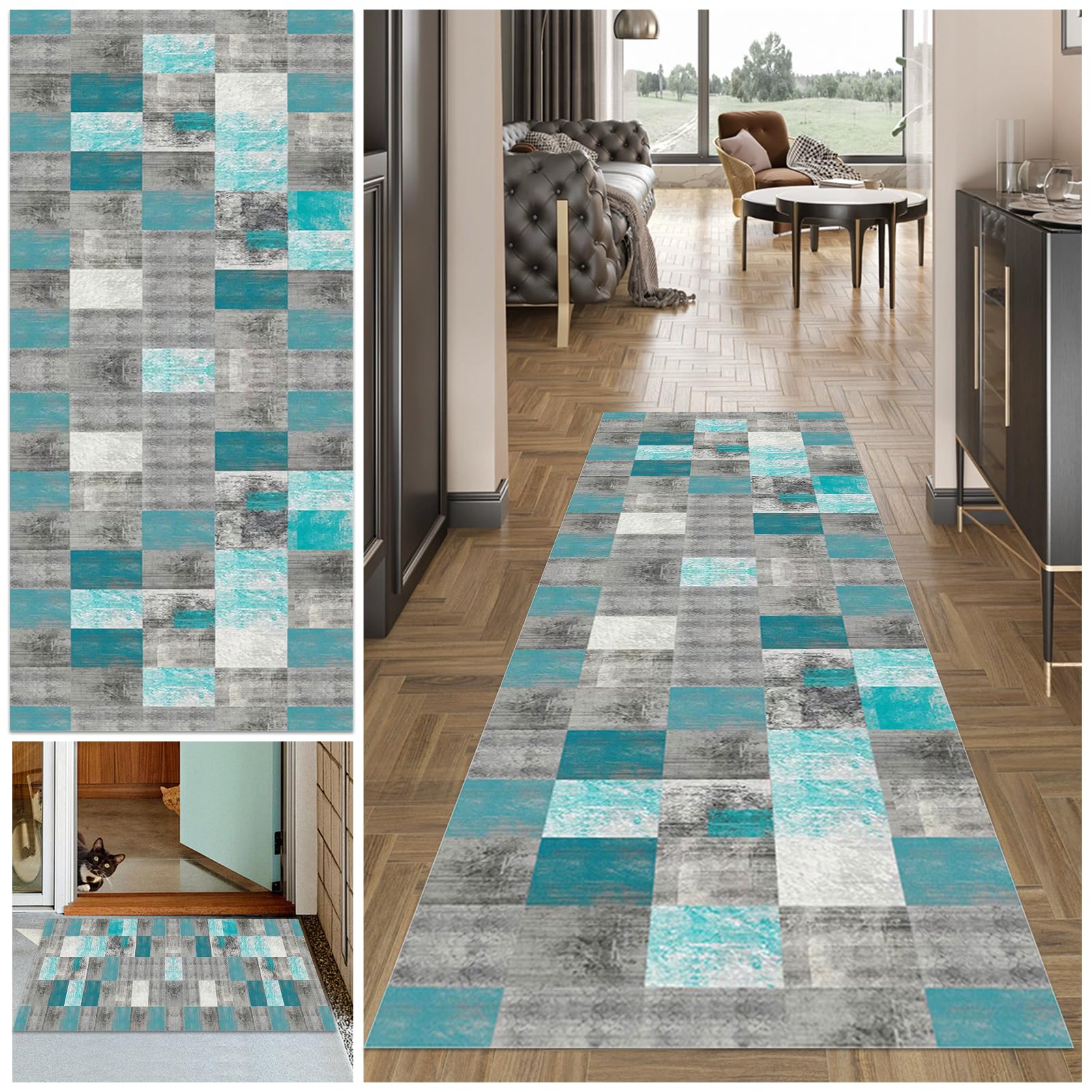 MXOUAJ Long Runner Rug for Hallway 50 x 150 cm 40 x 60 cm Washable Carpet Runner Rugs