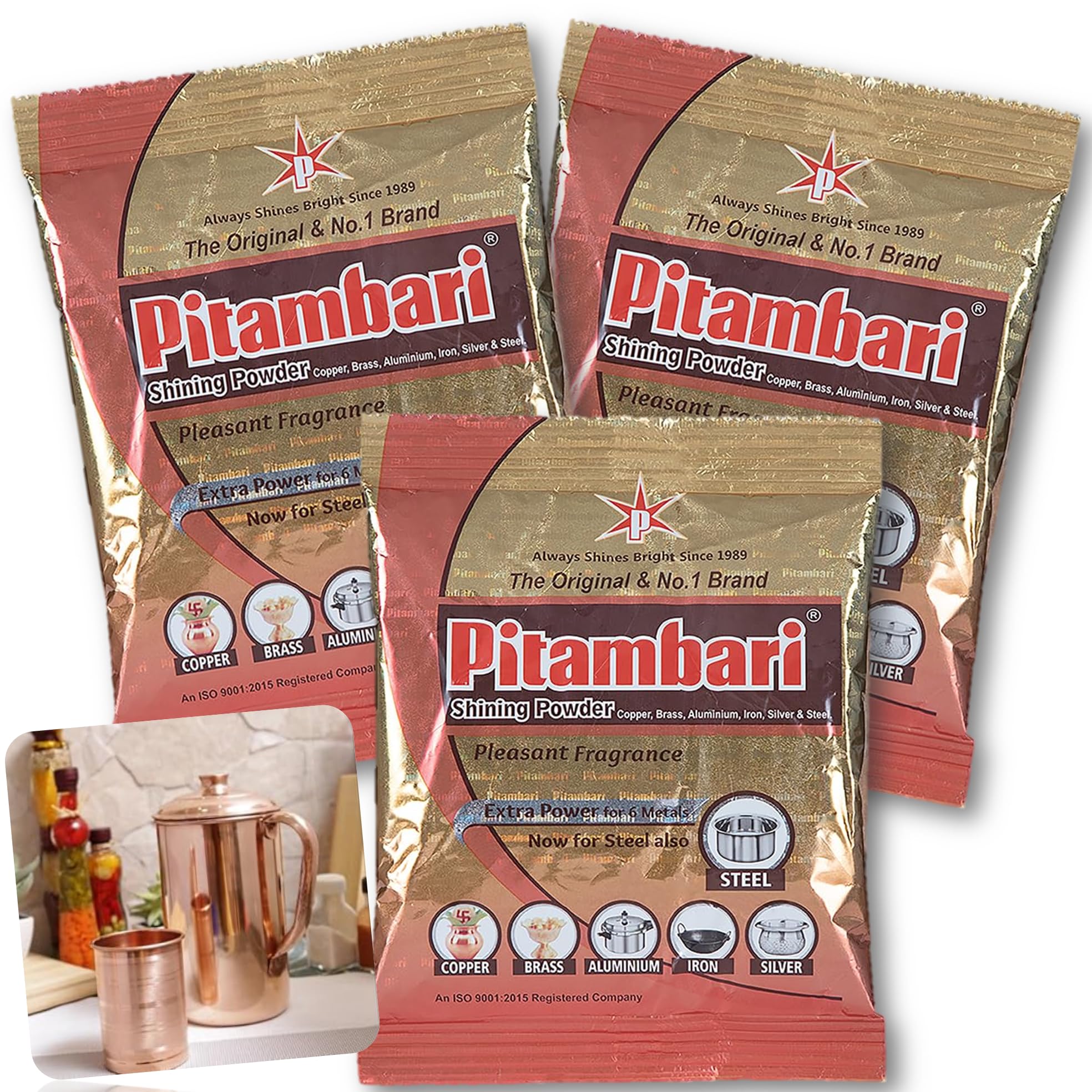 Pitambari Shining Powder for brass,copper and aluminium articles,Dishwashing Detergent(3x150gms=450gms) (B0DFVRFGJ2) Amazon Price History, Amazon Price Tracker