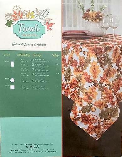 Tela Imprimir Cosecha Hojas y Bellotas 60" Redondo