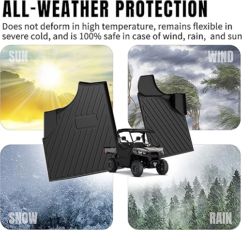Miniatura 4 de Alfombrillas TPE para Can-Am Defender/Defender MAX Accesorios 2016-2025, 2 piezas de protección para todo tipo de clima, forros de piso de primera