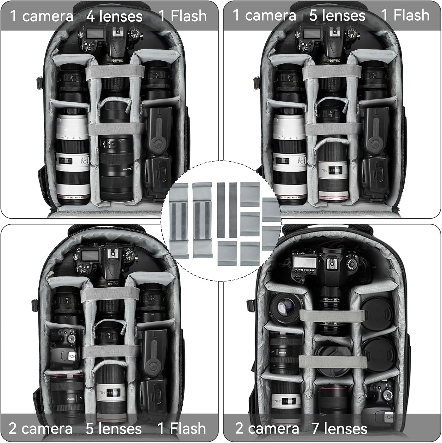 TORIBIO Camera Backpack, Hardshell DSLR Photography Camera Bag, Waterproof Hard Shell Camera Case with Tripod Holder & 15.6" Laptop Compartment Compatible with Canon/Nikon/Sony/DJI Mavic Drone - Image 3