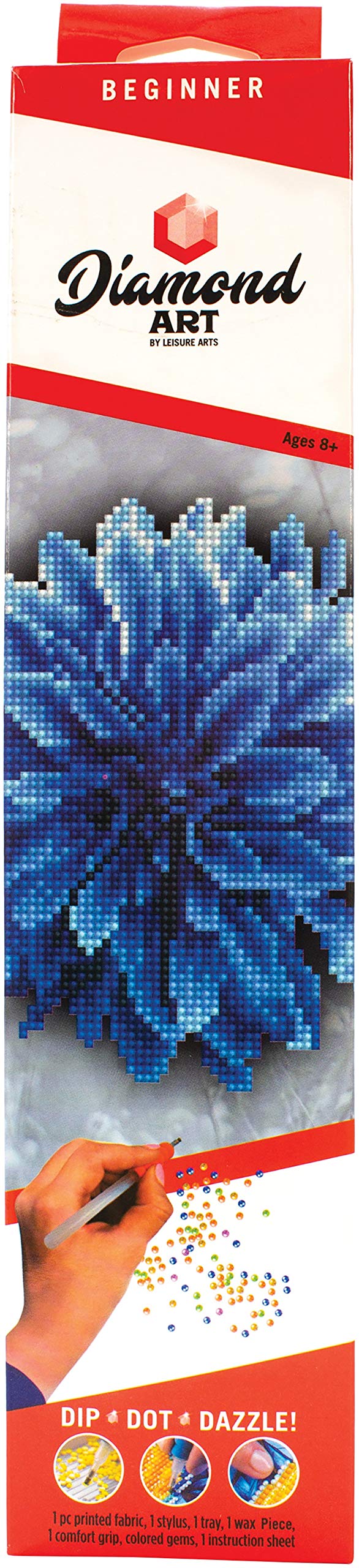 LEISURE ARTS, INC. Diamond Art KIT 8" BLU, Blue Dahlia, One Size
