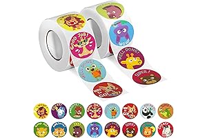 1000PCS Kids Motivational Incentive Stickers Animal Rewards for Classroom