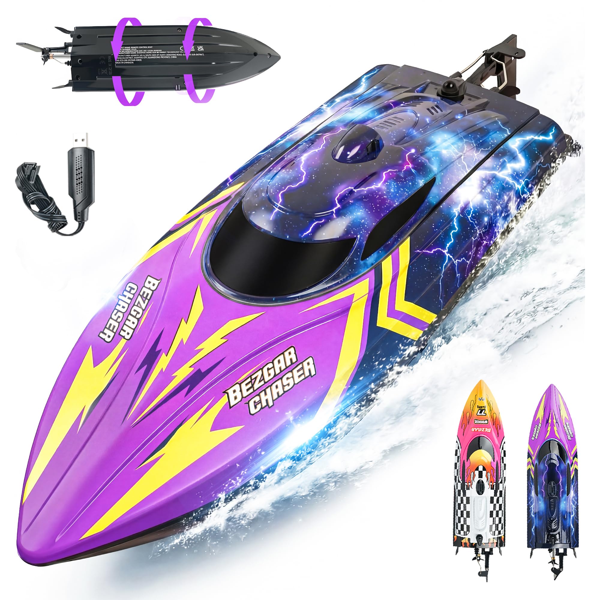 BEZGAR TX136 12 Inch 25 KPH Fast RC Speed Boat for Kids