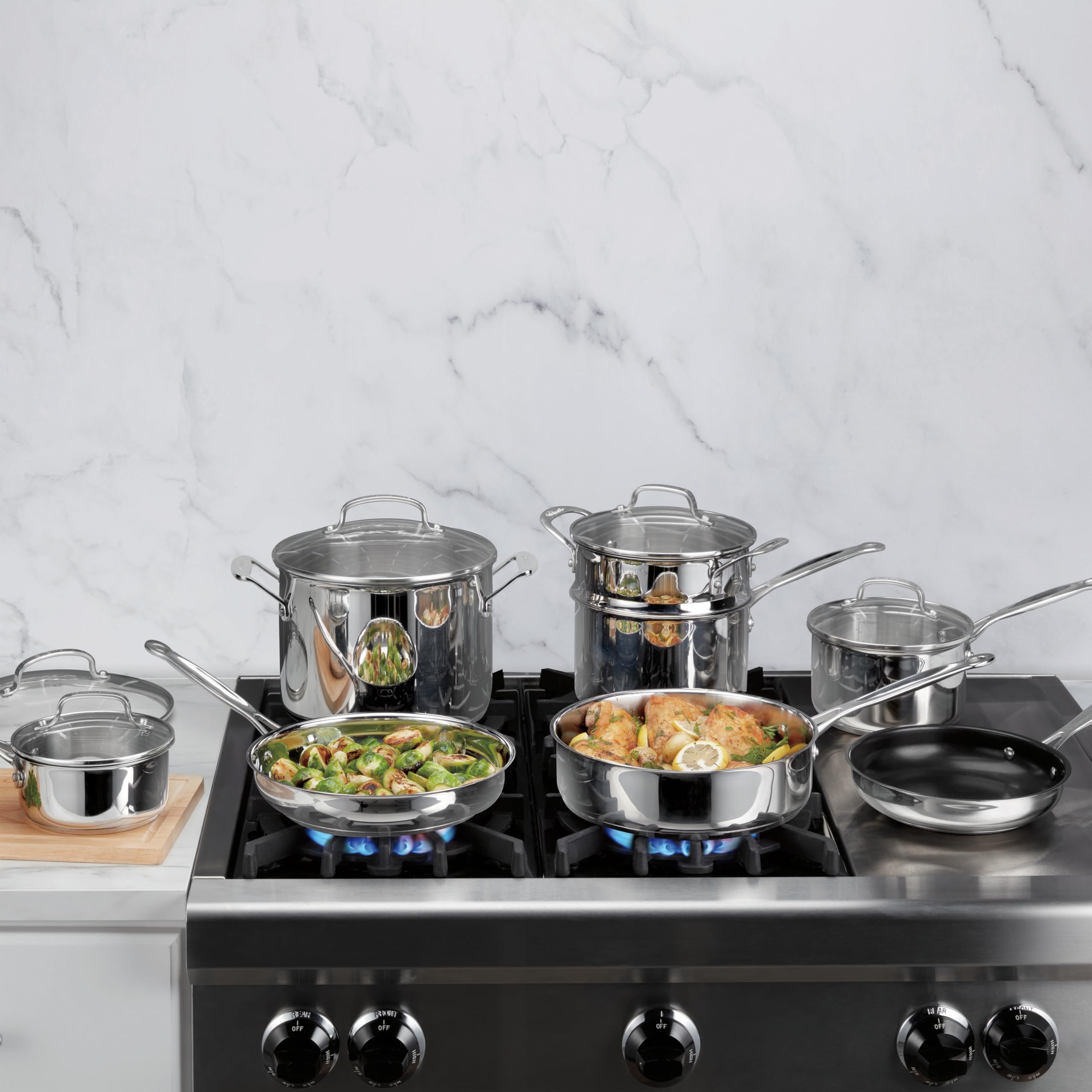 Cuisinart Chef's Classic Stainless Cookware 13-Piece Set, 77-13 view 4