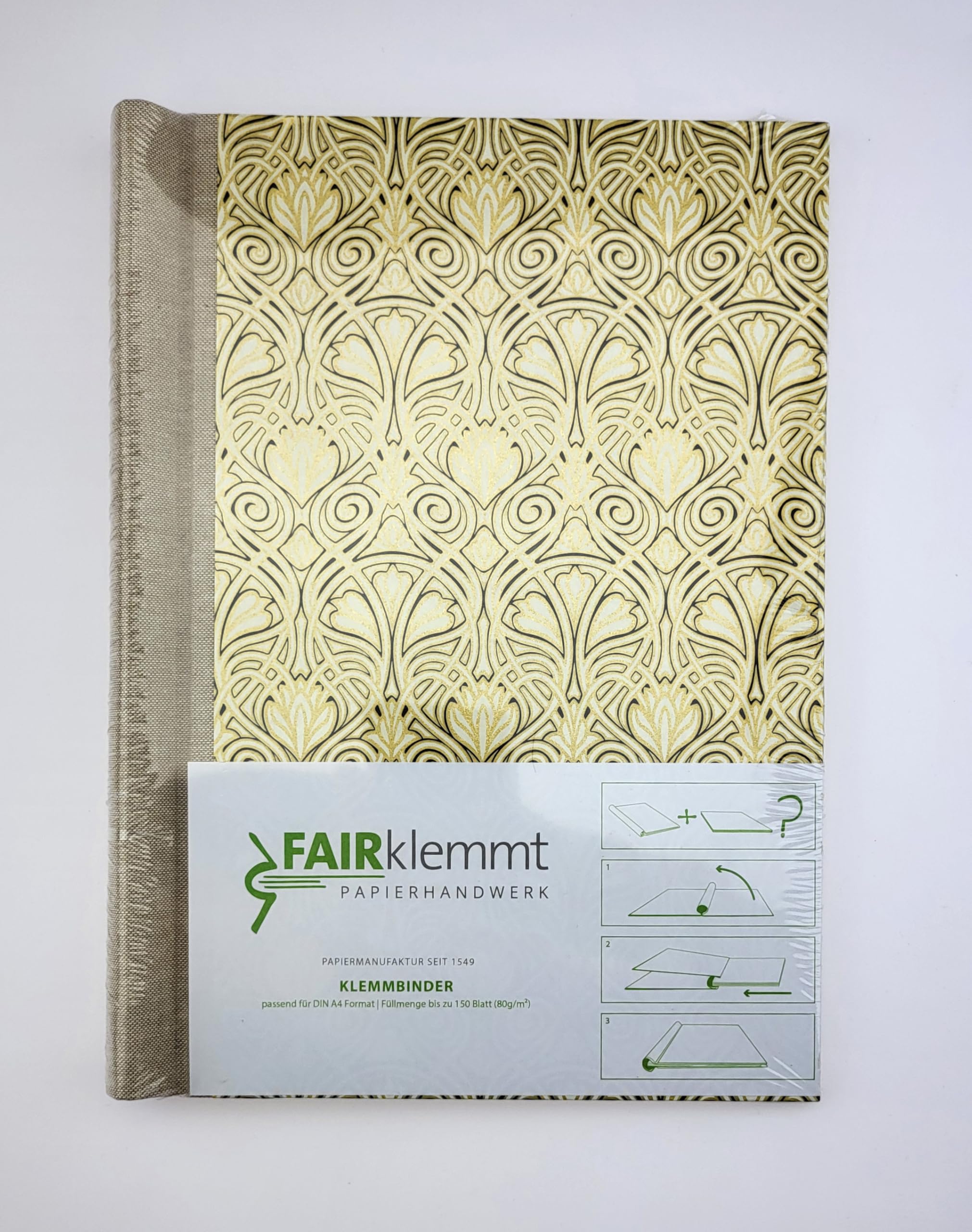 Klemmbinder Luxury Liberty Naturleinen, A4, 22,5 x 30,8 cm