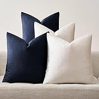 Vista 15 de GIGIZAZA Fundas de almohada decorativas de terciopelo champán, fundas de almohada para sofá (20 x 20 pulgadas, 4 unidades, champán)