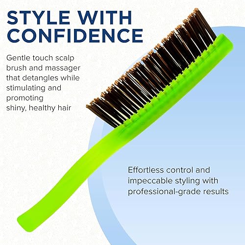 Miniatura 44 de Giorgio GION1-2PP - Juego de 2 cepillos desenredantes suaves para hombres y mujeres, cerdas suaves para cuero cabelludo sensible. Mojado/seco para