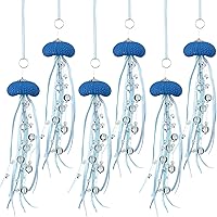 Vista 15 de 3 piezas de adorno de Navidad de erizos de mar y medusas costeras con cuentas temáticas de playa, decoración festiva inspirada en el océano, adorno