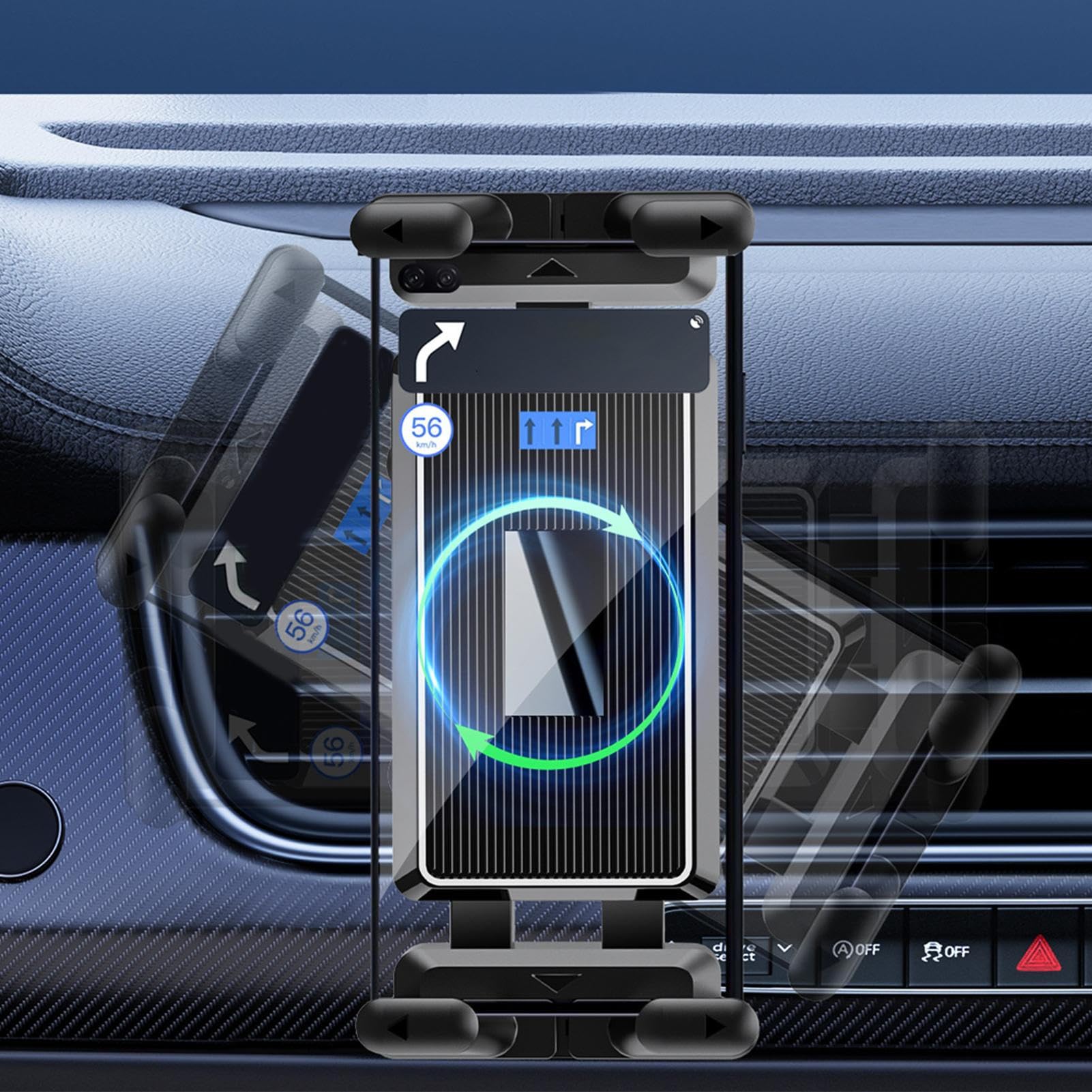 Soporte para Móvil para Coche Cuna para Rejilla de Aire con Rotación de 360 | Soporte Plegable para Teléfono Móvil en el Coche Universal para Conductores Hombre Mujer Reparto Comida SUV Sed