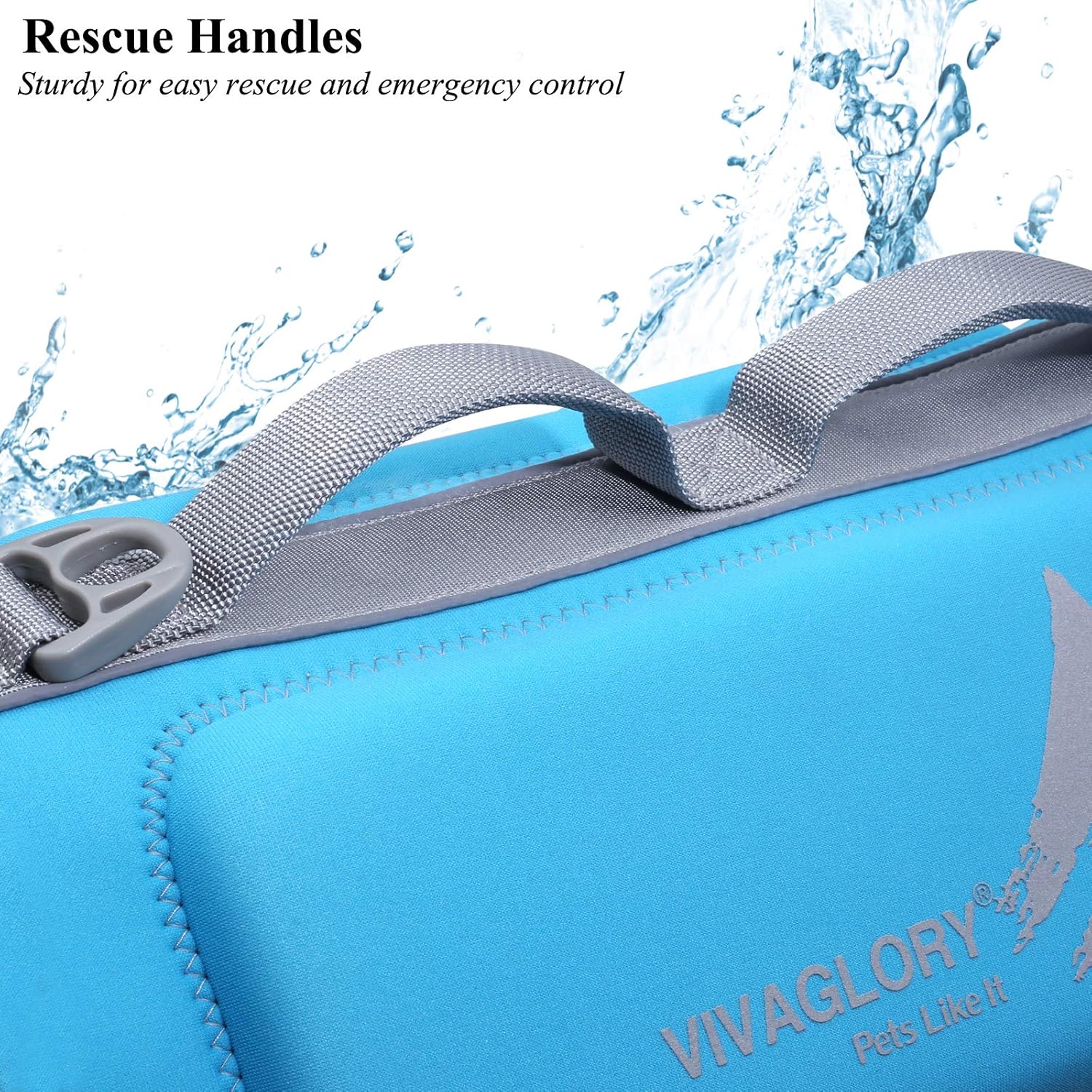 VIVAGLORY + Neoprene Dog Life Vest + High Buoyancy Dog Life Jacket, Lightweight & Buoyancy, Swimming Vest with Handle