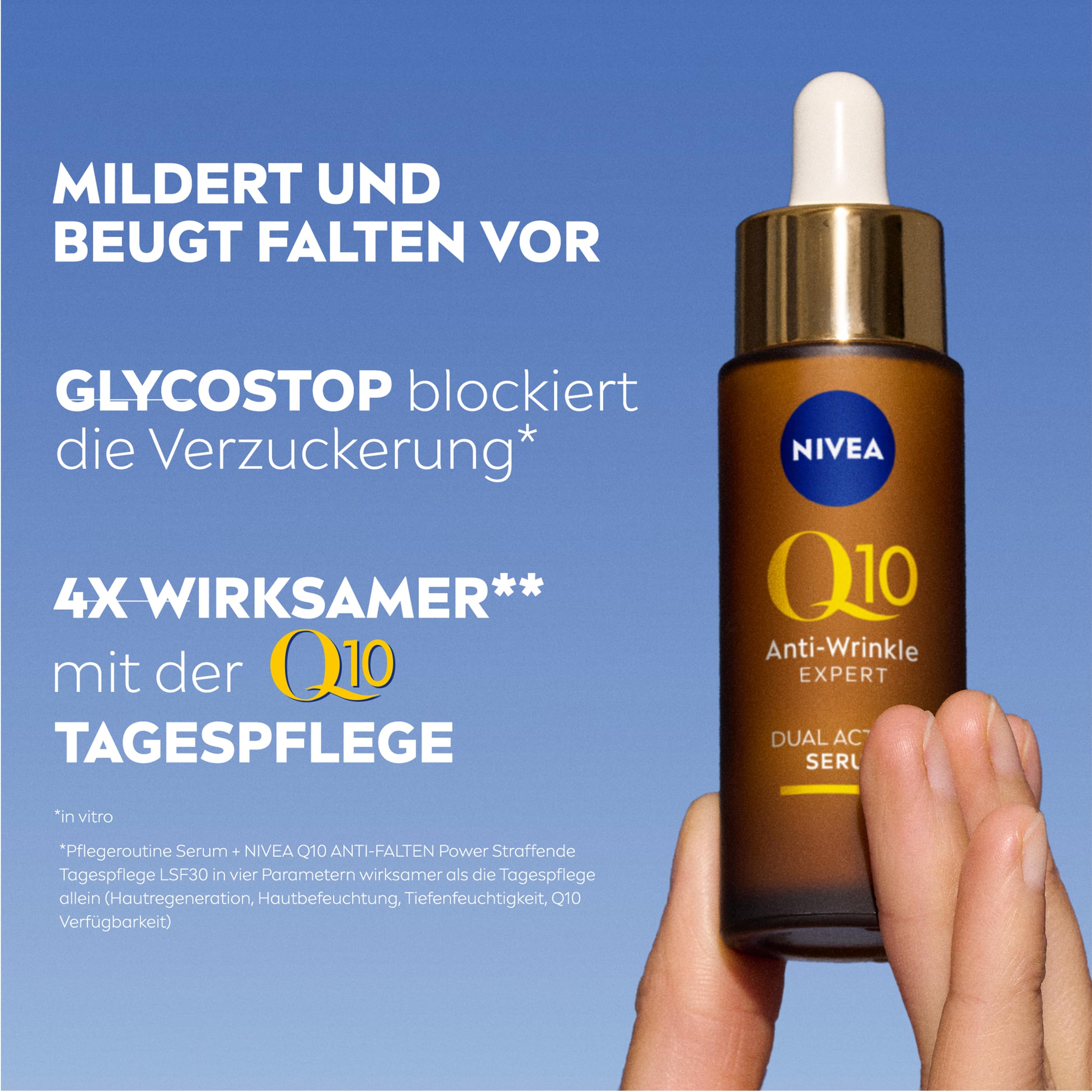 NIVEA Q10 Anti-Falten Power Gesichtspflege Set, Geschenkset mit Tagescreme (50 ml), Nachtcreme (50 ml) und Dual Action Serum (30 ml), Anti-Age Pflegeset