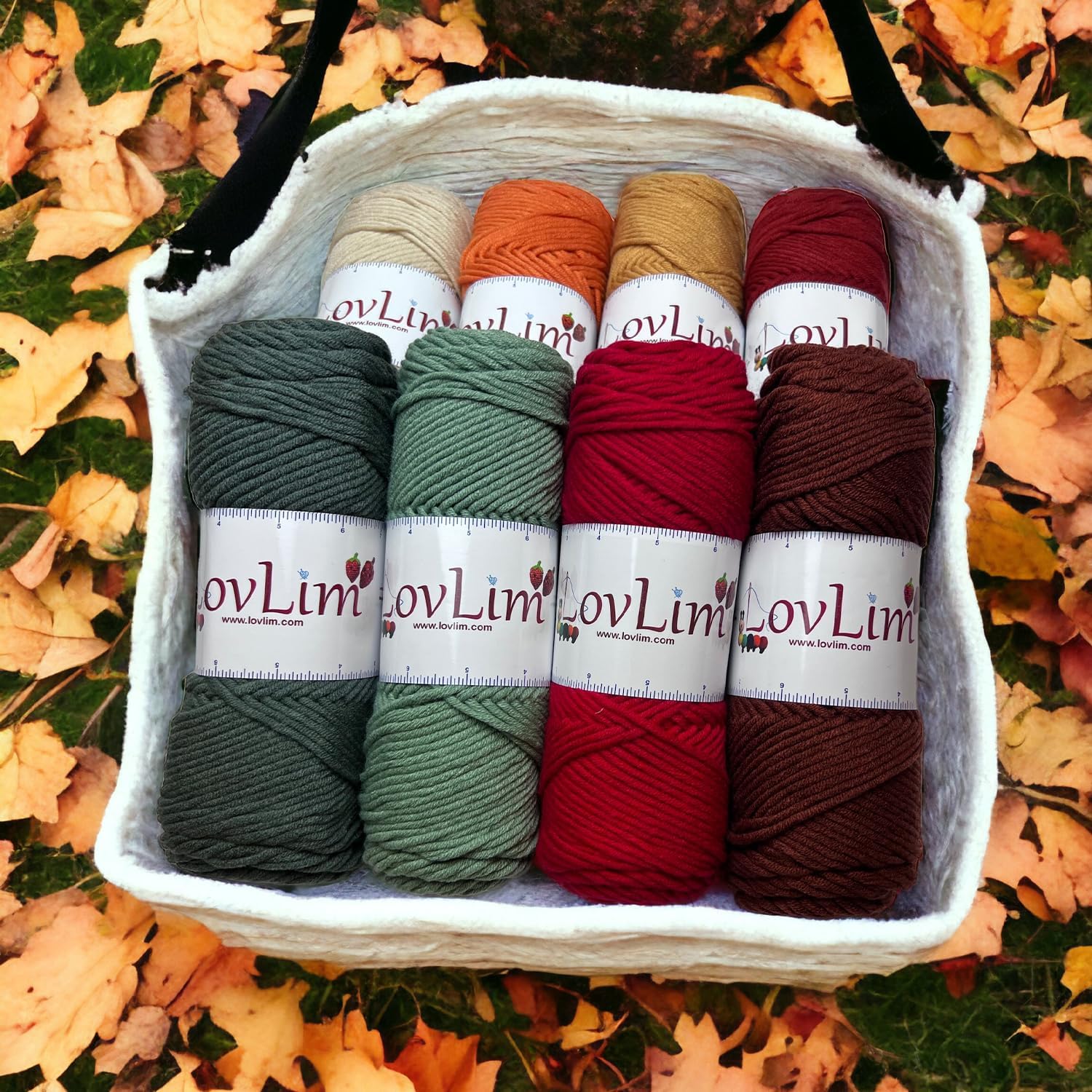 Bulky 5 Milk Cotton Yarn, 8x100g Soft Yarn Skeins, 1000+ Yards, Crochet,Knitting and Amigurumi, Free Patterns, Needles, Accessories, Bag, Ideal Starter Kit for Kids Adults Beginner Experts