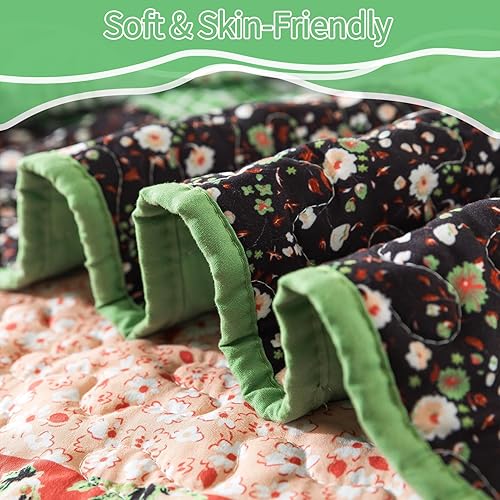 Vista 126 de BEDIFANY - Juego de colcha de algodón, tamaño queen, ligera, de estilo bohemio, suave, para decoración de la cama en todas las estaciones