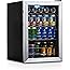 NewAir Beverage Refrigerator Cooler with 90 Can Capacity - Mini Bar Beer Fridge with Right Hinge Glass Door - Cools to 34F - 