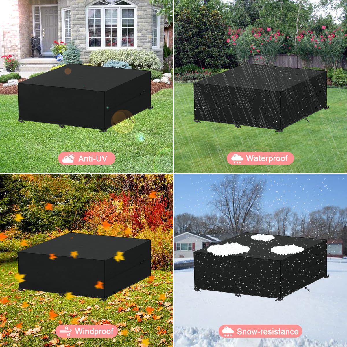 Coperture per Mobili da Giardino 300x200x80cm Copertura Tavolo Esterno Impermeabile Copritavolo da Esterno Coperture per Tavoli da Giardino Anti-UV Telo Copri Tavolo per Esterno