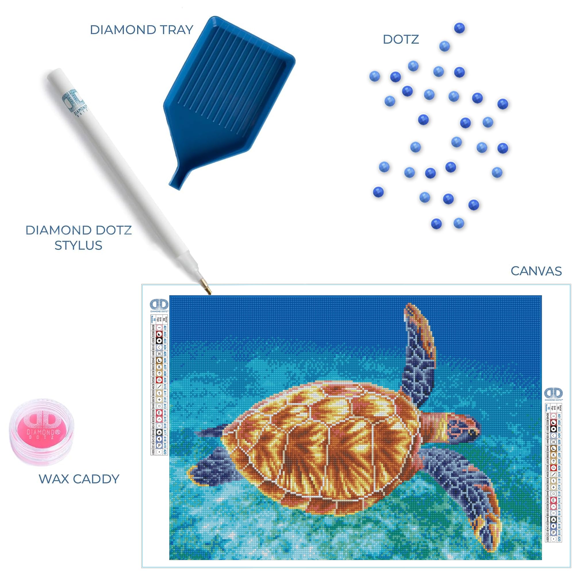Diamond Dotz DQ10-013 Squares Graceful swimmer, ca. 37 x 52 cm groß, Diamond Painting, Malen mit Diamanten, funkelndes Bild zum Selbstgestalten, für Kinder und Erwachsene