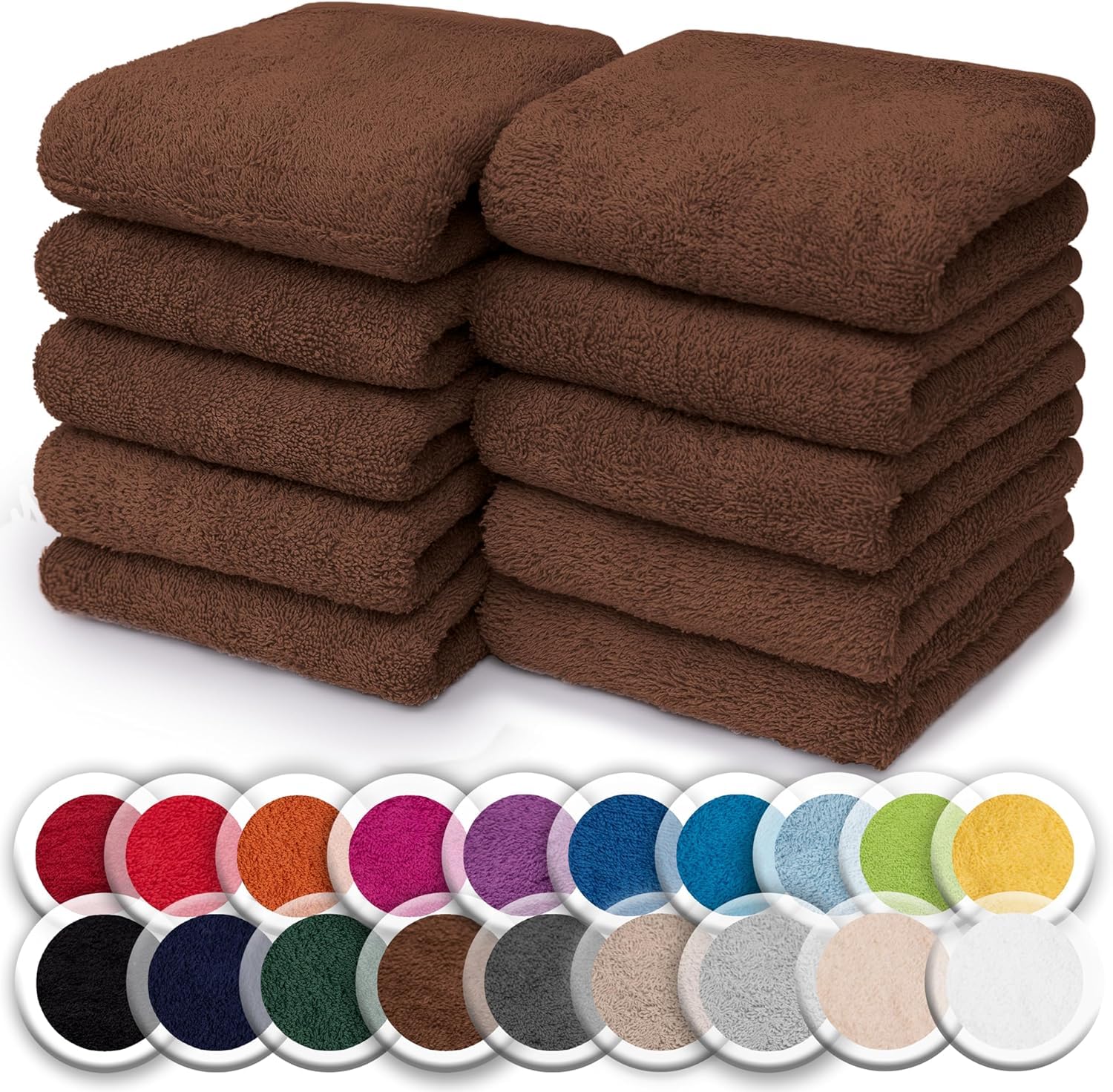 NatureMark Juego de 10 toallitas de Rizo para Cara y Manos – 100% algodón, Suaves y absorbentes – 30×30 cm, Verde Oscuro — view 9