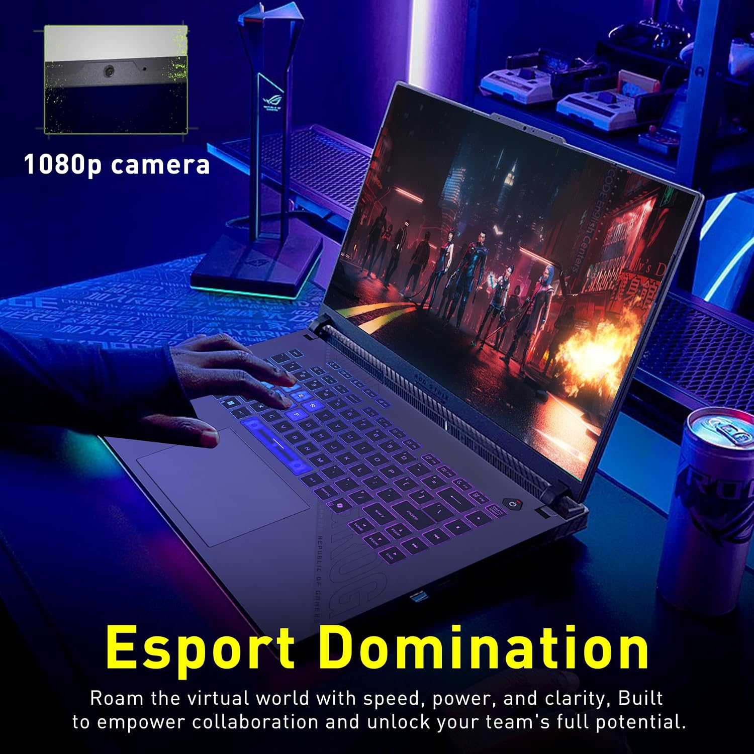 ASUS ROG Strix G16 16" FHD+ 165Hz Gaming Laptop, NVIDIA GeForce RTX 5070 8GB GDDR7, AMD Ryzen 9 8940HX, 64GB DDR5, 3TB Storage (2TB SSD+1TB Docking Station Set), RGB Backlit Keyboard, Win 11, Gray