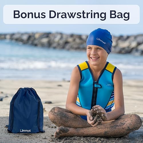 Vista 31 de Limmys Premium Kids Swim Vest - Toddler Swim Jacket and Buoyancy Swimming Aid - Modern Design Swimming Vest for Boys, Girls and Babies - Drawstring