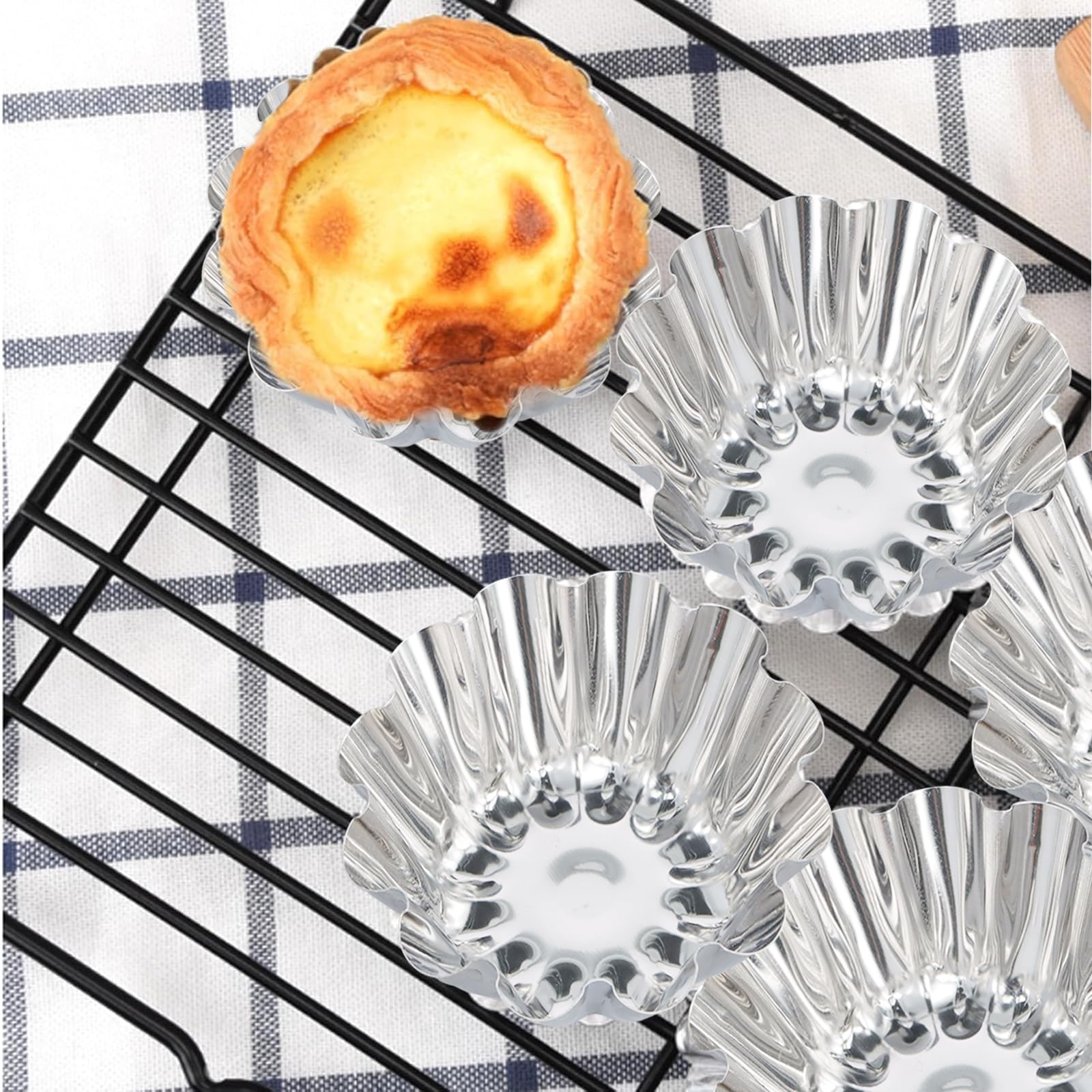 Moules à Gâteau En Inox - Lot De 25 - 6x3.5x2cm - Antiadhésifs Et Réutilisables
