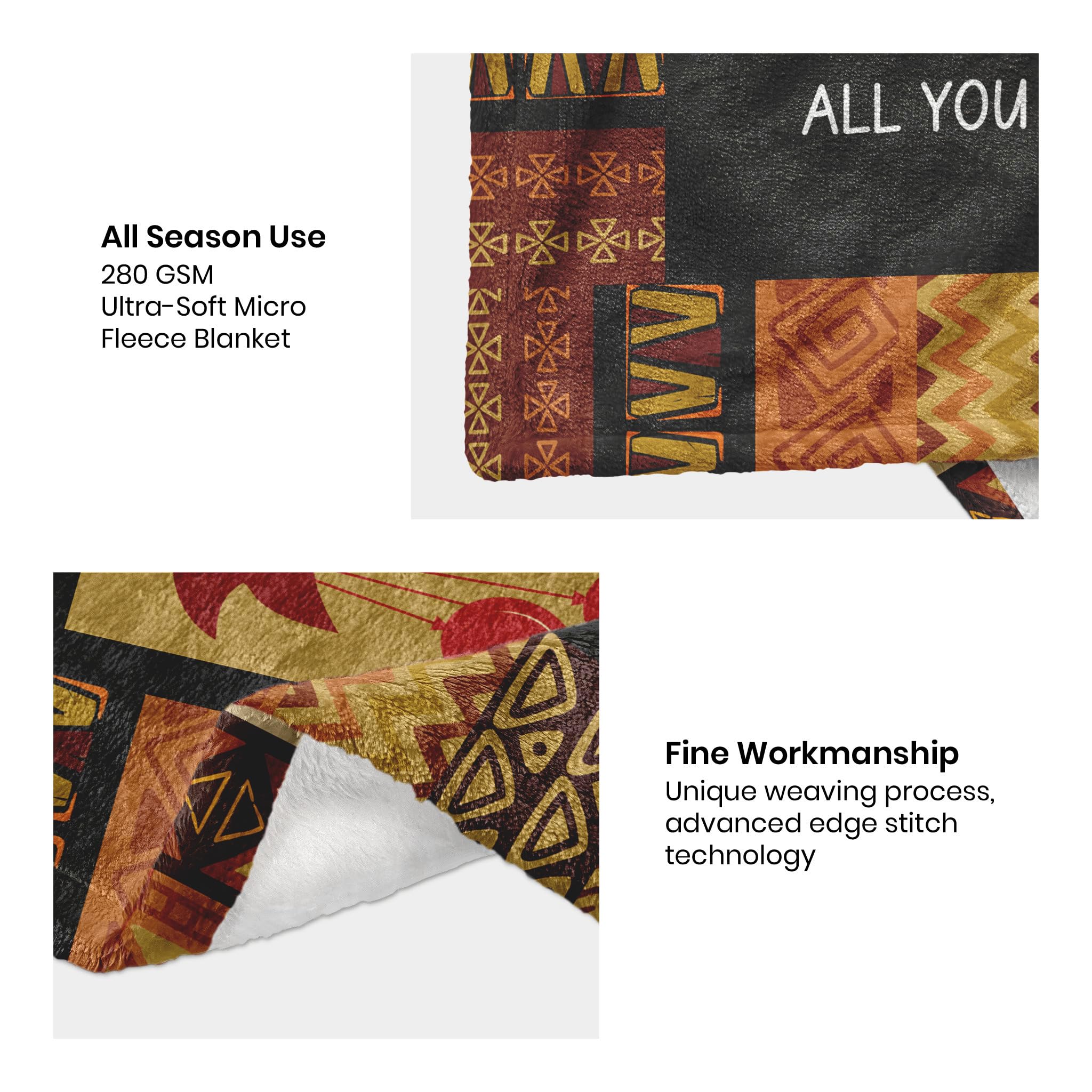 African American 60th Birthday Gifts for Women Blanket 60"X50", Encouragement Inspirational Bday Gift, 60 Year Old Birthday Gifts for Black Women Mom Lady Girl Friend