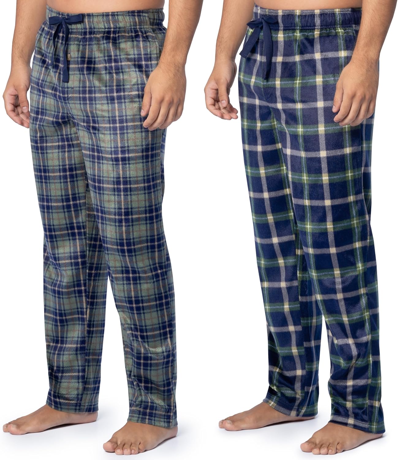 Fruit of the Loom mens Microsuede Fleece Sleep Pajama Pants, 2-pack
