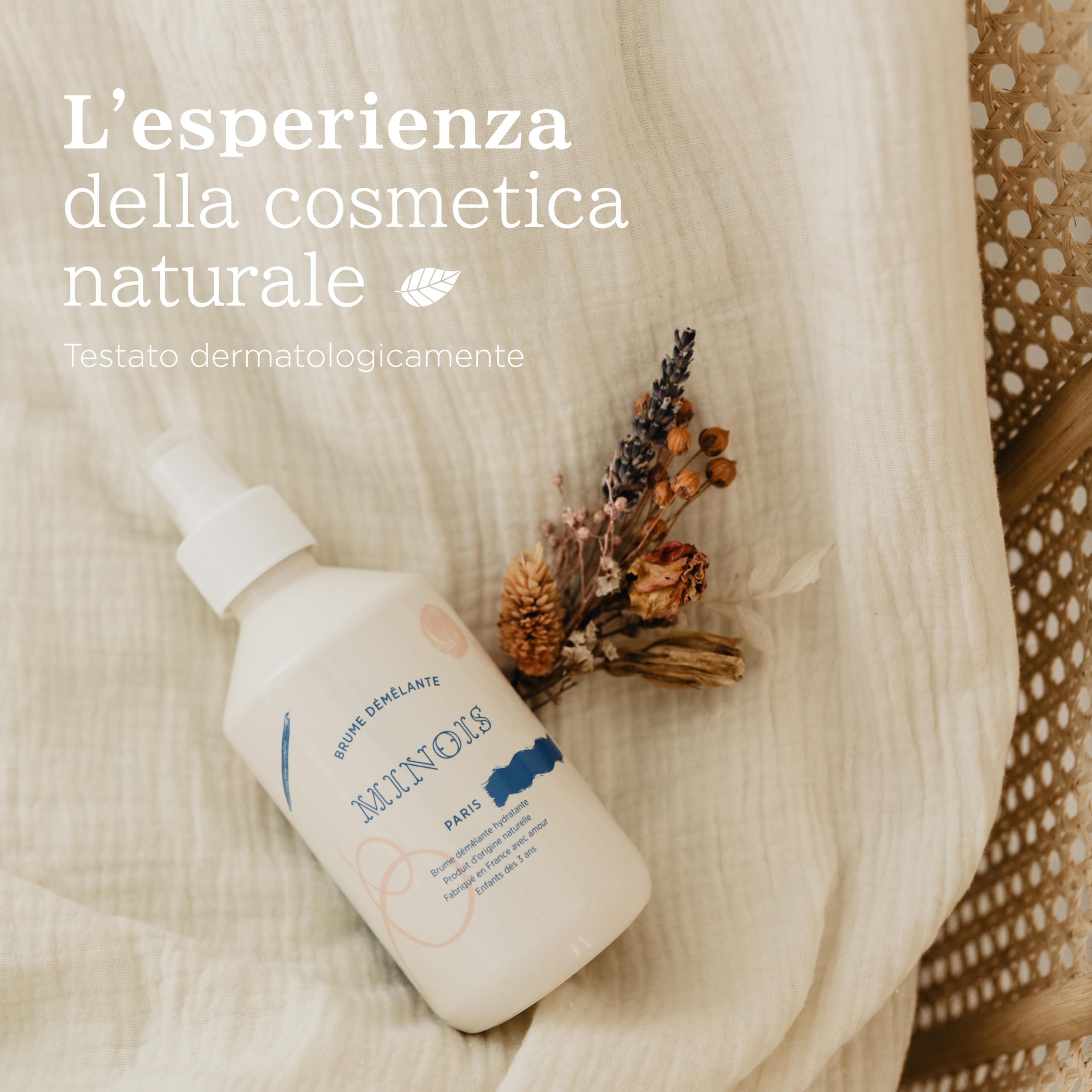 MINOIS PARIS – Spray Districante Bambino Tutti i Tipi di Capelli Senza Risciacquo – Lunghi, Spessi, Ricci - Idrata e Fortifica - Dai 3 Anni - 98% Ingredienti Naturali – Made in France - 300ML