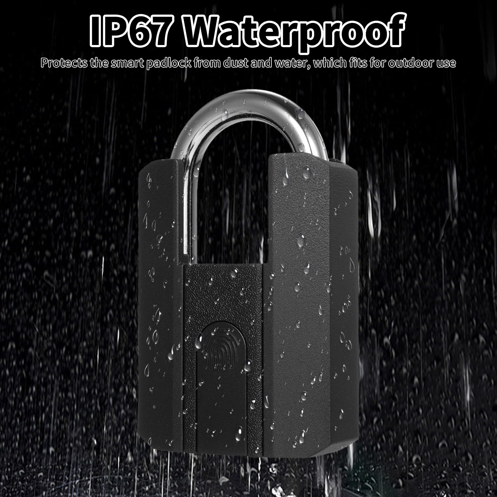 FILFEEL Candado Inteligente Candado de Huella Digital Cerradura de Seguridad Resistente con Aplicación BT Recargable para Puerta Exterior Almacén Valla Patio Patio Trasero Furgoneta
