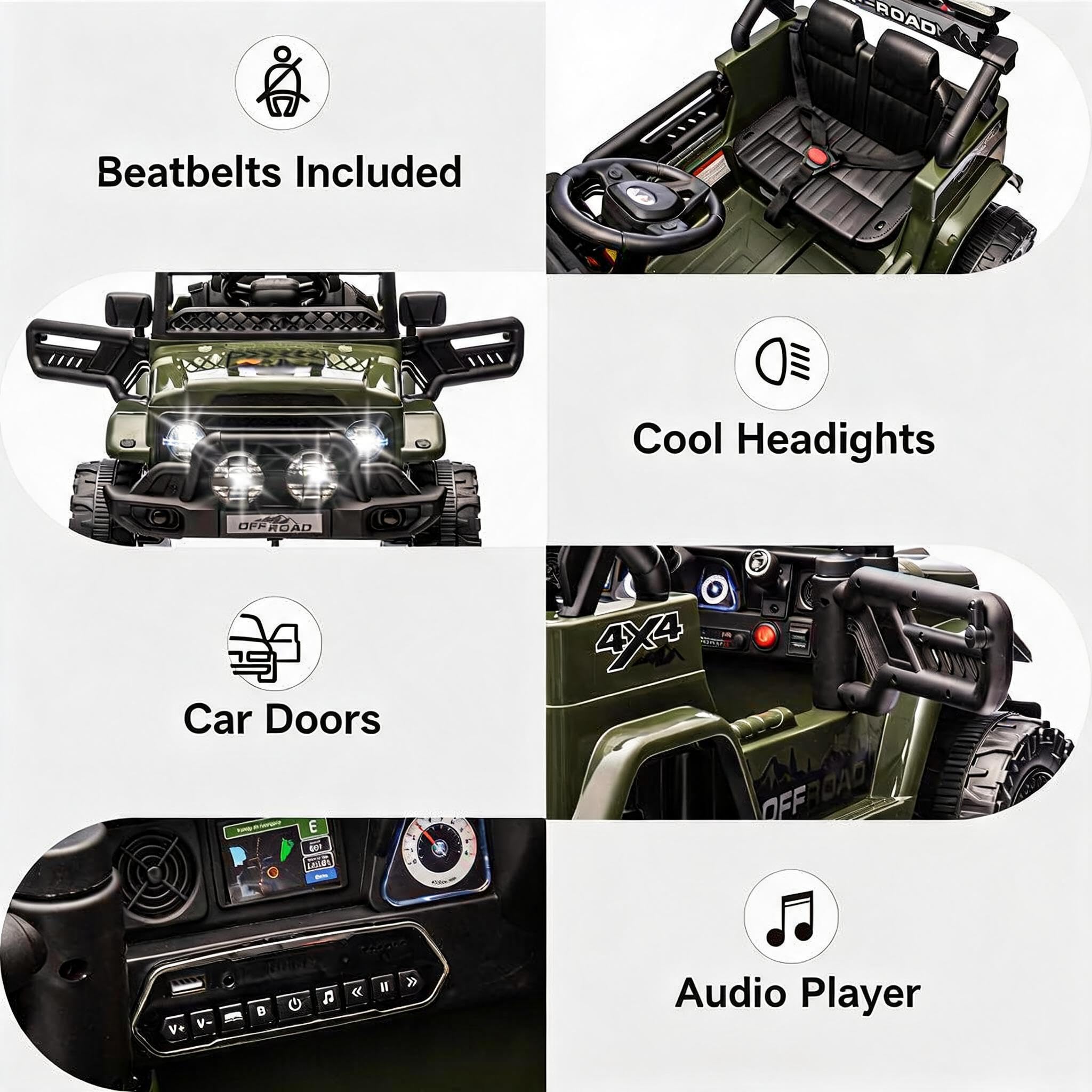IDEALHOUSE Auto elettrica da 12 V per bambini con telecomando 2,4 G