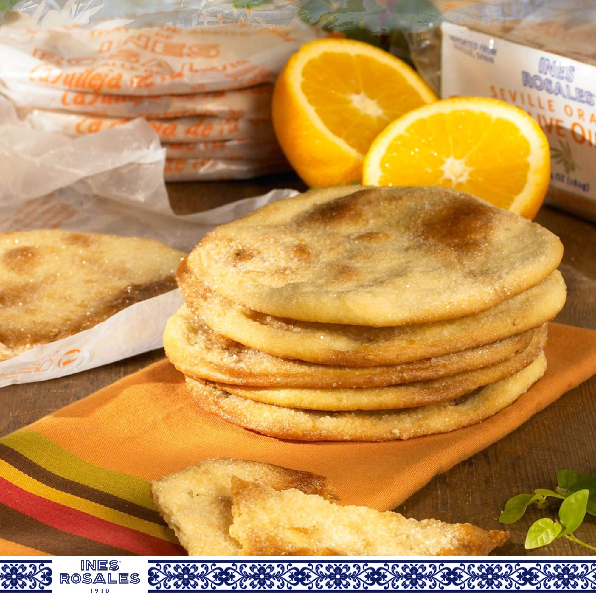 Ines Rosales Tortas all'olio d'oliva dolce con arancia, snack spagnoli, 14 x 120g