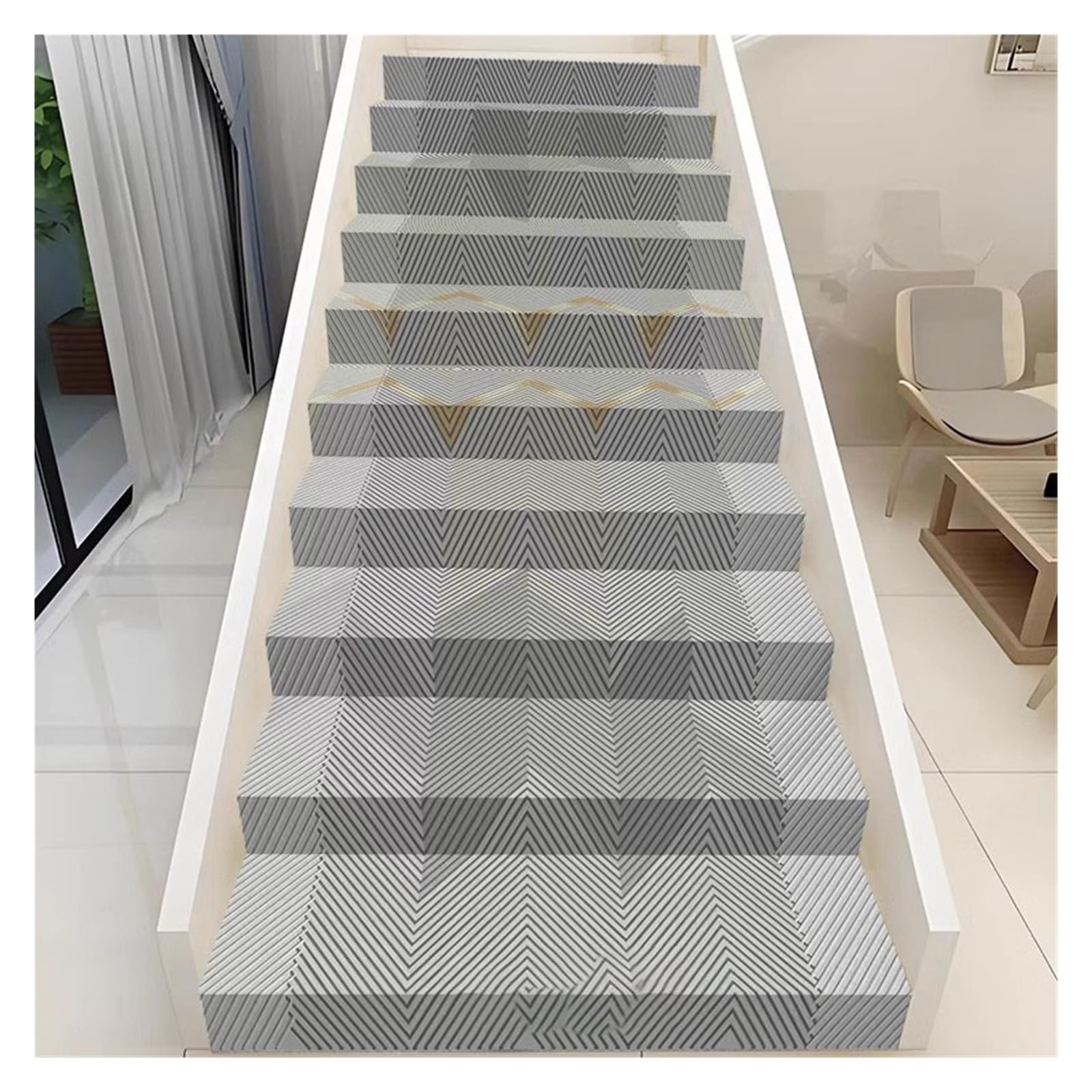 Alfombra para escaleras de diseño autoadhesivo para un hogar seguro y moderno de 0,8x1 m