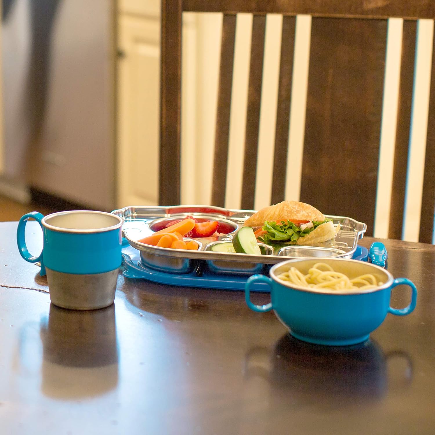 Innobaby Din Din SMART Stainless Steel Cup 9oz (Blue (2 Pack))
