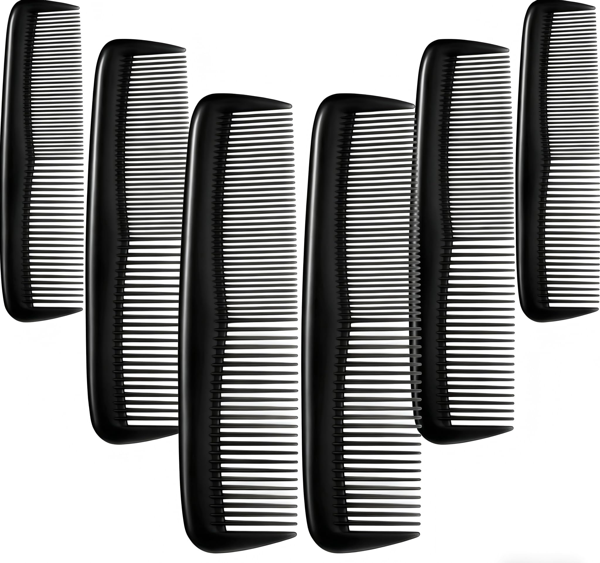 12Pcs Small Combs - Wallet Comb for Men Black Plastic Mens Combs for Hair Disposable Hair Comb Pack Barber -Small Hairbrush for Purse in 4 Colors