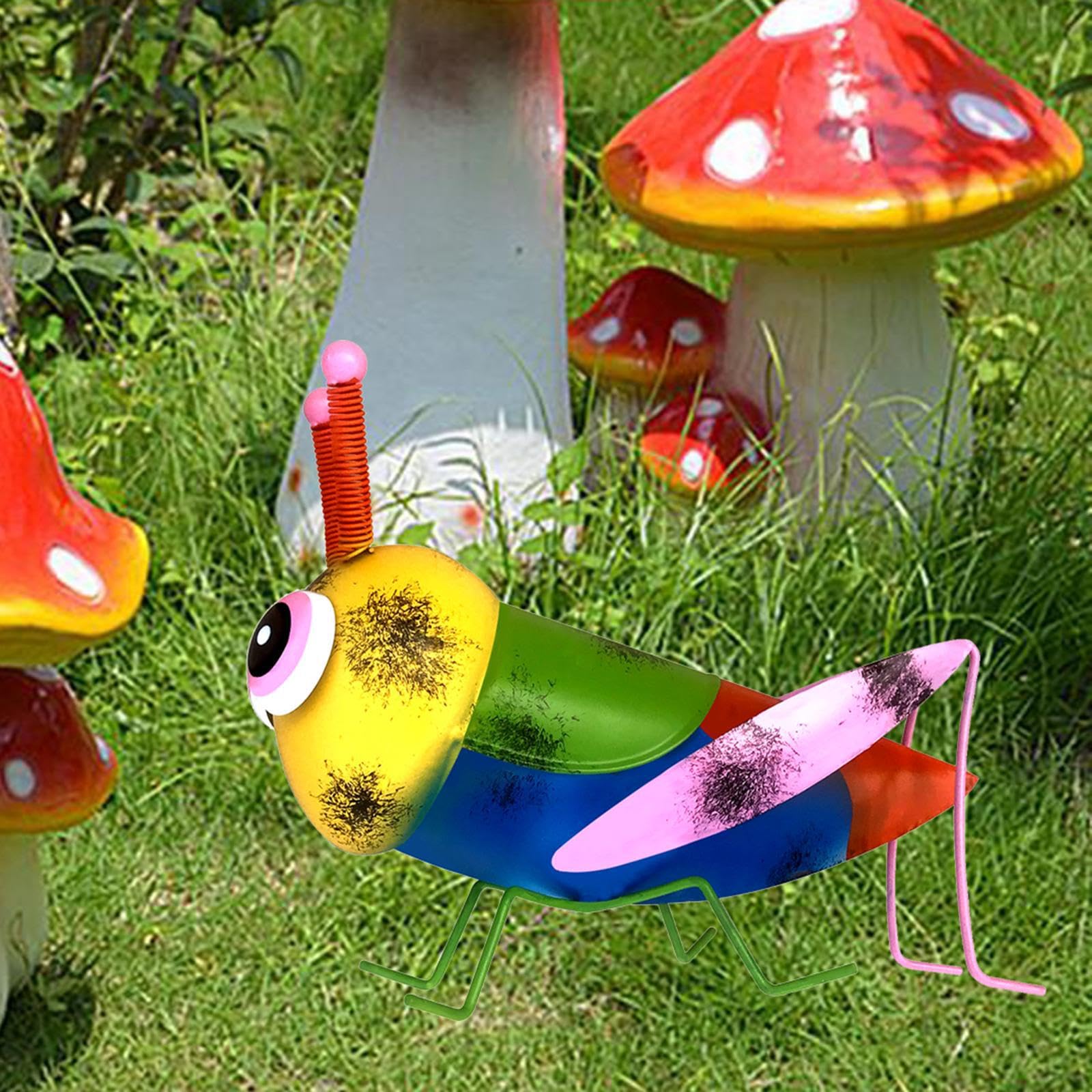 mophrati Metal Grassher Figurine Outdoor Decor Unique Retractable Antenna.