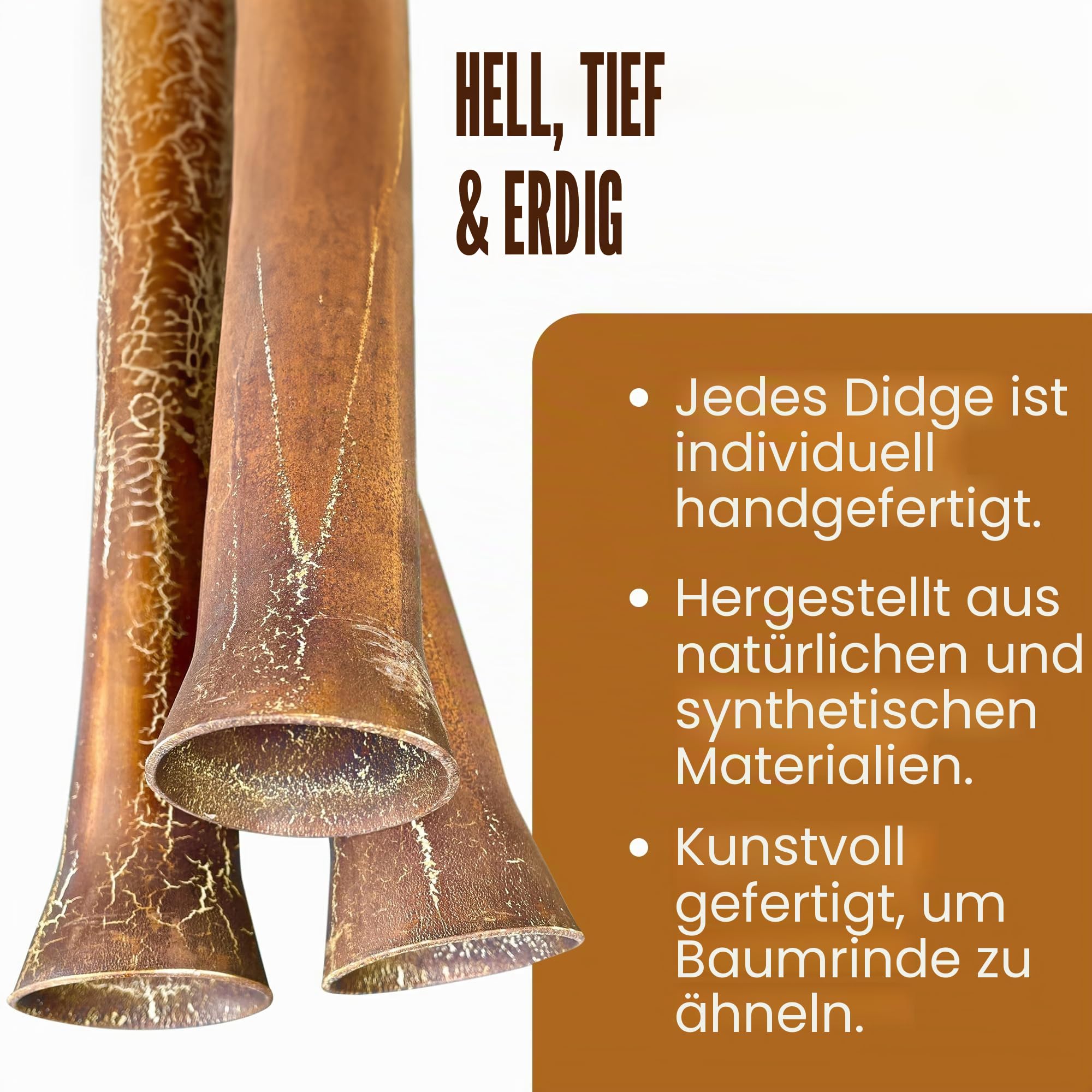 World Percussion USA Handgefeuertes modernes Didgeridoo - Mundstück aus Bienenwachs