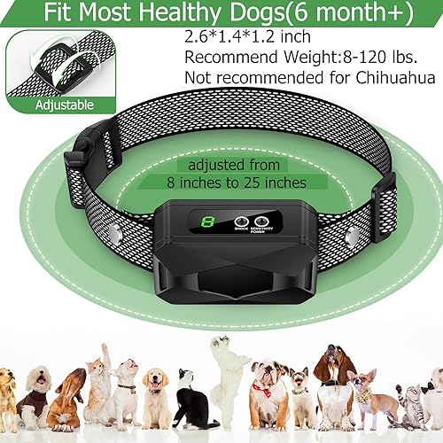 Miniatura 5 de Edixeno - Collar de entrenamiento de frenado recargable USB-C con 5 niveles de sensibilidad ajustable, collar de vibración inofensiva para perros