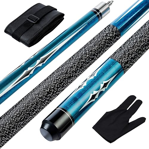 Juego de taco de billar de arce de 58 pulgadas, 19 oz20 onzas, punta de 0.512 in, palo de billar profesional de madera dura de arce canadiense