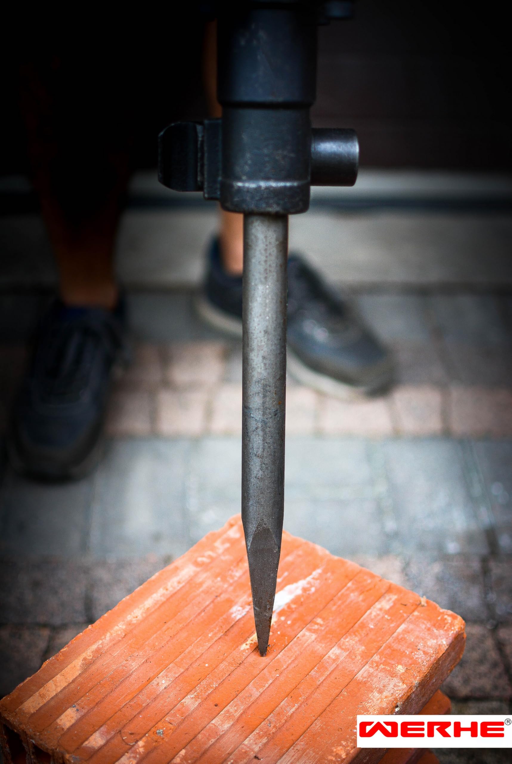 WERHE Profesional SDS Hex espiga puntiagudo cincel para demolición martillo 30 x 410 mm acero inoxidable