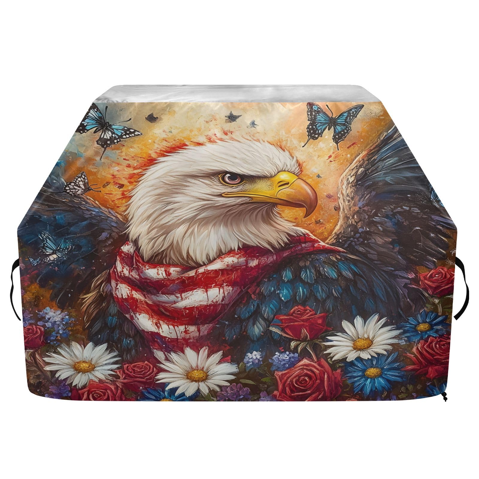 Wysokiej jakości pokrowiec na grilla wodoodporny pokrowiec na grilla odporny na blaknięcie pokrowiec na grilla wytrzymały pasuje do szerokości grilla do 60 cm American Sea Eagle
