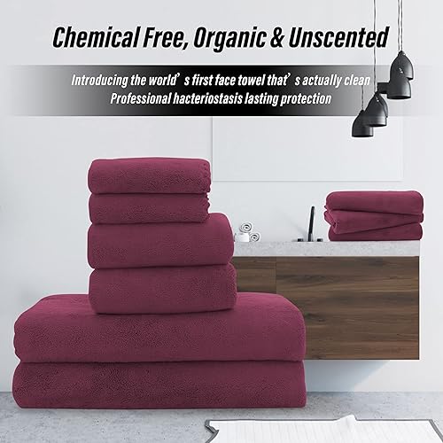 Miniatura 8 de MOONQUEEN - Juego de toallas ultra suaves y de secado rápido, 2 toallas de baño, 2 toallas de mano, 2 toallas pequeñas, microfibra coral altamente