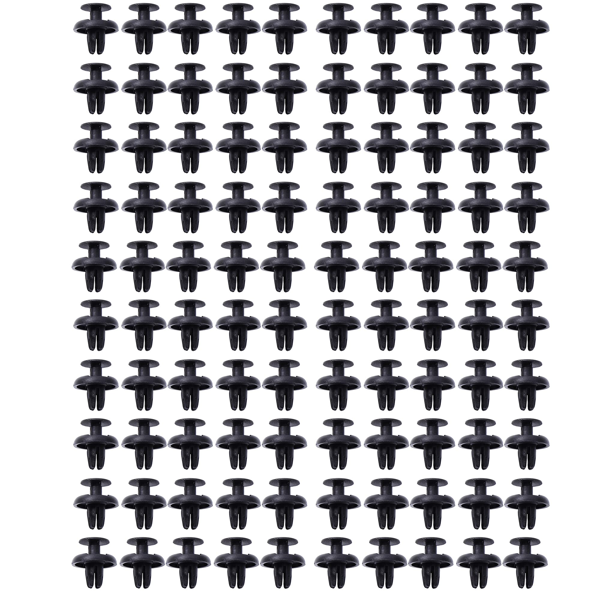 100-Pack Black Nylon Bumper & Fender Clips – Fits Honda 91501-S04-003 & More