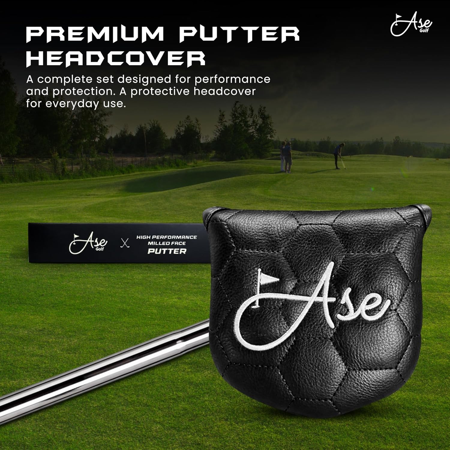 Premium Ase Golf Putter - CNC Milled Face for Men & Women with Pistol Grip for Maximum Control and Comfort