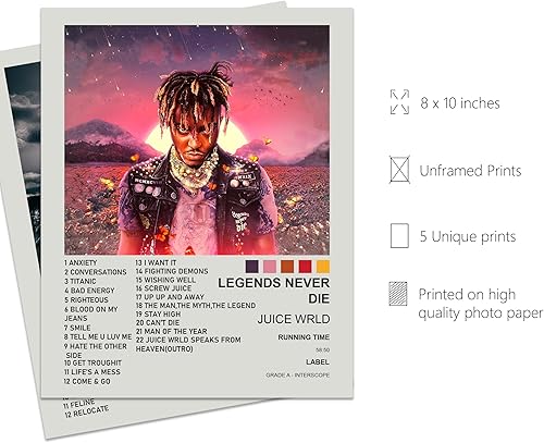 Miniatura 2 de PYRZ Art & Design - Pósteres de cubierta de álbum de jugo, póster de edición limitada de 8 x 10 pulgadas, arte de pared de portada de álbum, póster