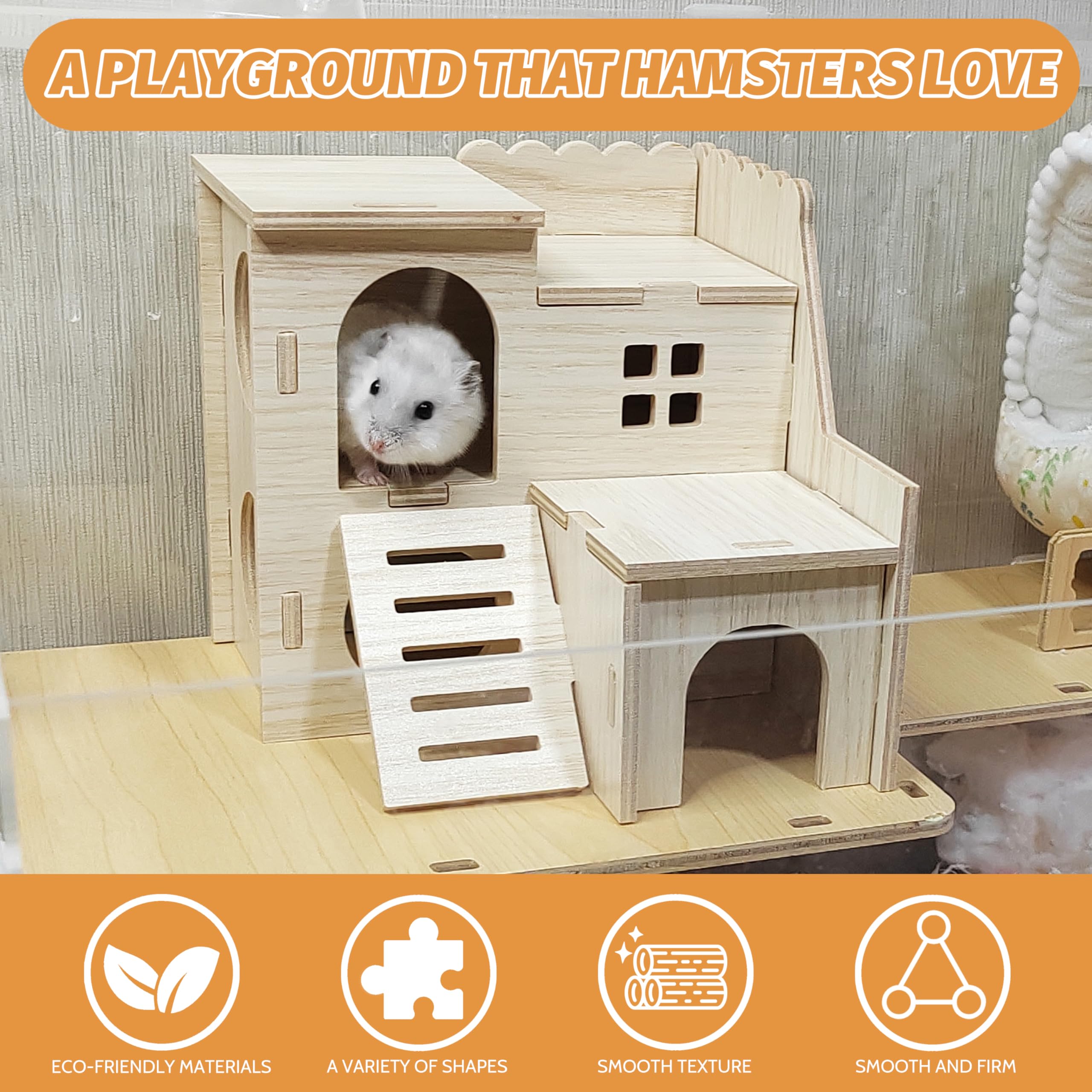 Image result for Hamster Houses For Syrian Hamsters Cozy Wooden Hamster House With Fun ...