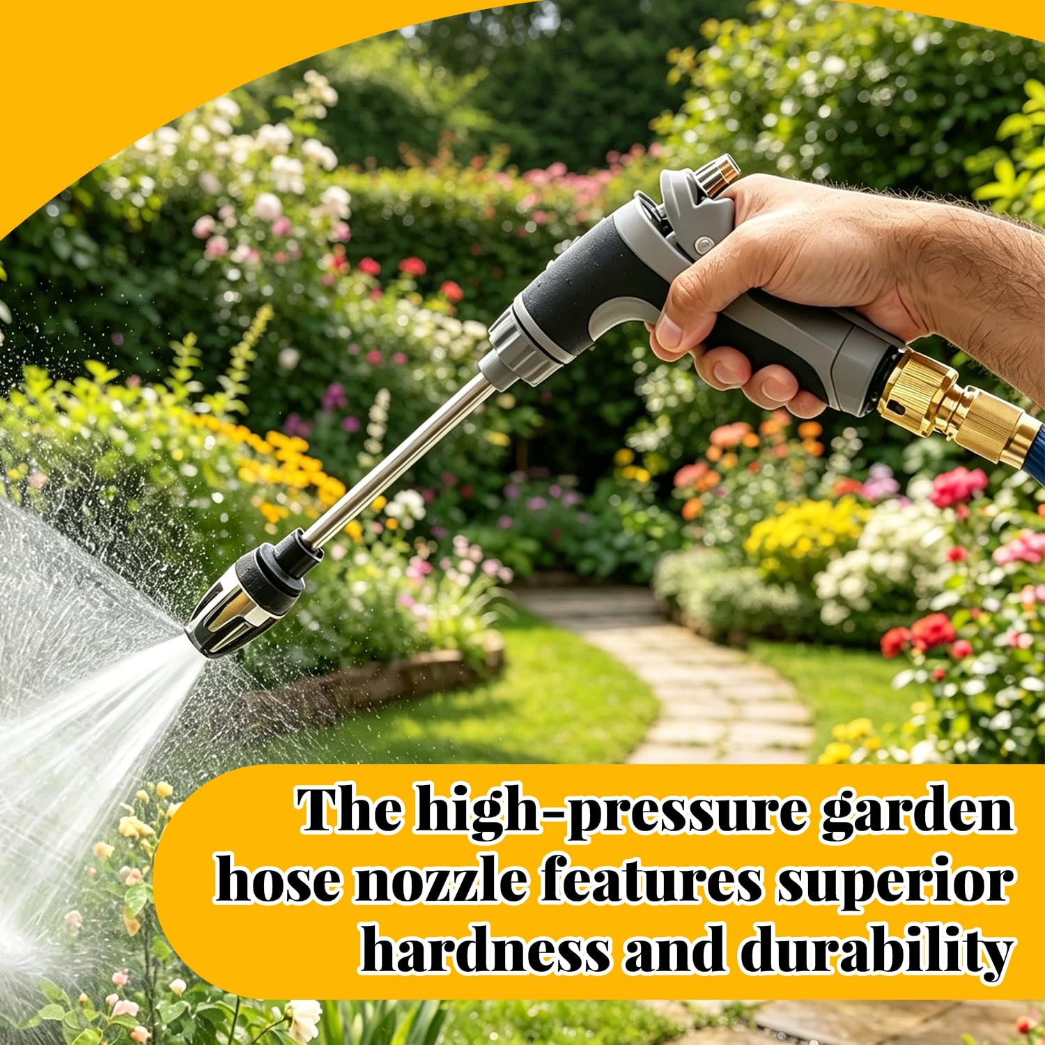 Power Jet pistola ad alta pressione, TurboWasher per tubo da giardino, Pistola ad alta pressione per tubo da giardino con accessori, Idrojet Power Washer per lavaggio auto giardino terrazza