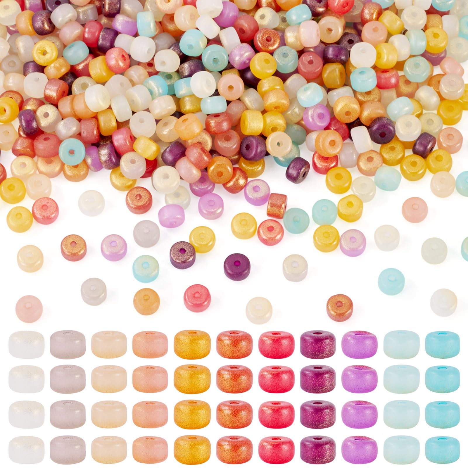 Perles en verre opaque Funtopia 6 mm, finition peinte pour bijoux chics