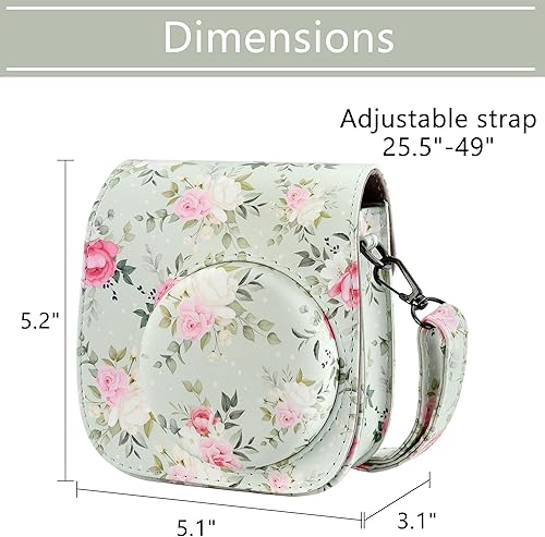 Miniatura 5 de Yoption Funda para cámara instantánea compatible con Instax Mini 1211988+, bolsa de piel sintética para cámara con bolsillo y correa de hombro